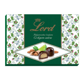 Шоколадные конфеты с начинкой Миндальный марципан со вкусом лайма LORD, 155гр
