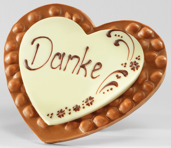 Шоколад молочный сердце Danke (фундук) LADERACH, 250г