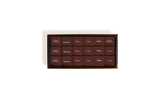 Шоколад PIERRE MARCOLINI, SAVEURS DU MONDE, ассорти - темный GRAND CRU, 72 гр