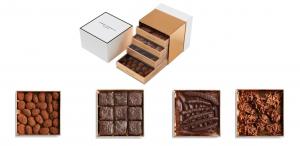 Шоколад PIERRE MARCOLINI в коробке ярусами, НАБОР 4 уровня - ассорти - 4 вида,  400г