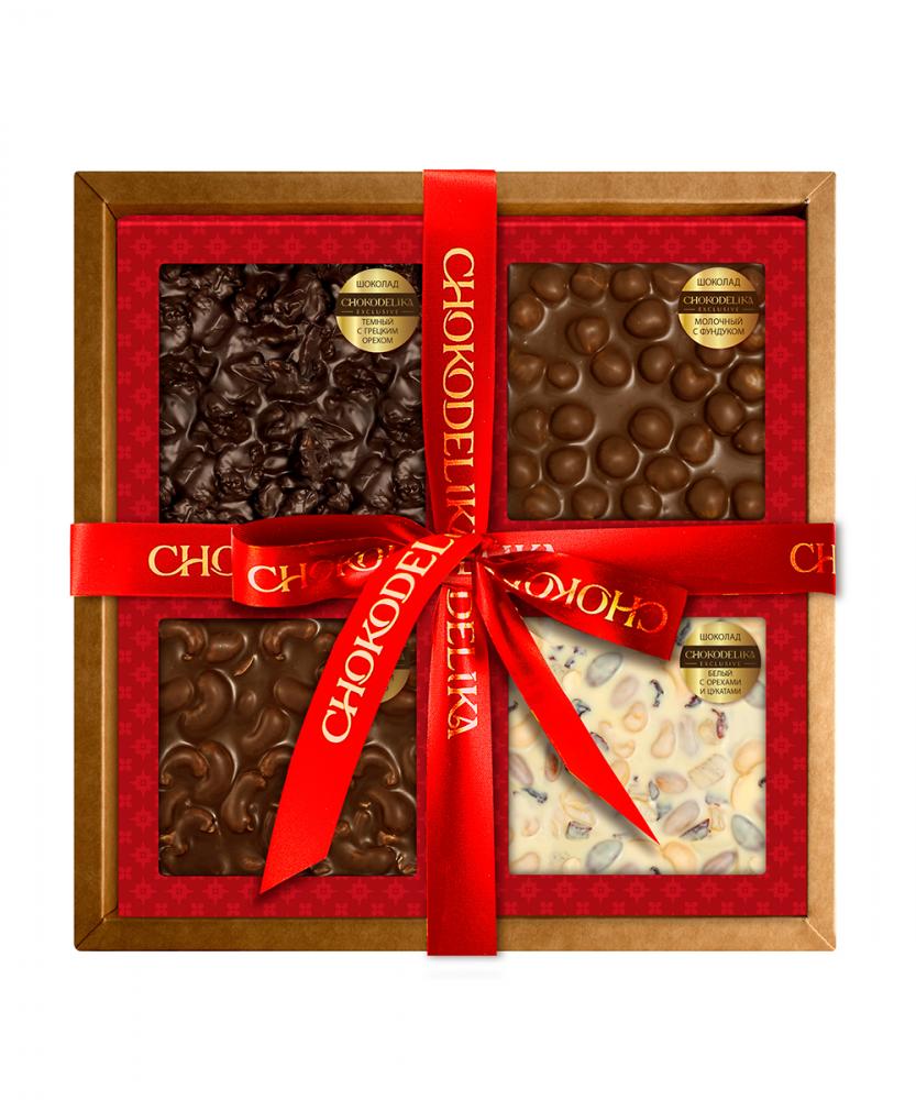 Подарочный набор Орехово - шоколадный квартет, 320 г, в коробке