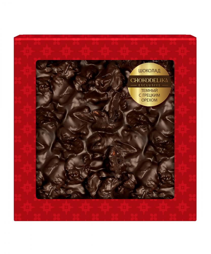 Шоколад темный с грецким орехом, 80 гр, блистер