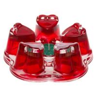 Подставка-подогреватель для чайника Агава красная из жаропрочного стекла, d110mm
