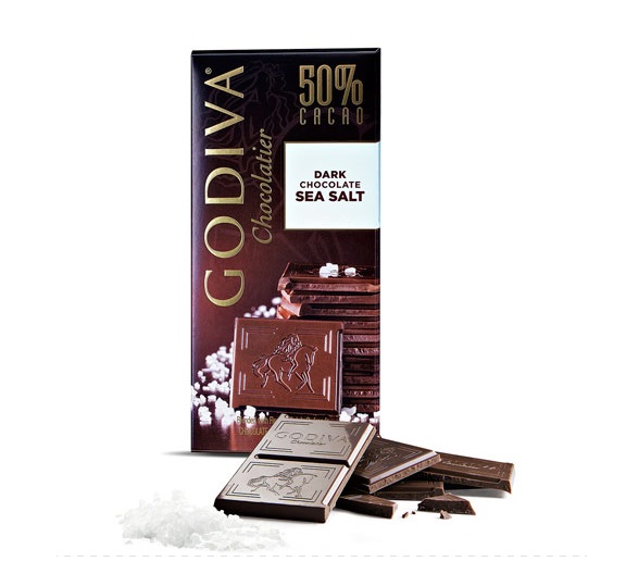 Шоколад темный 50% (морская соль) GODIVA, 100 гр