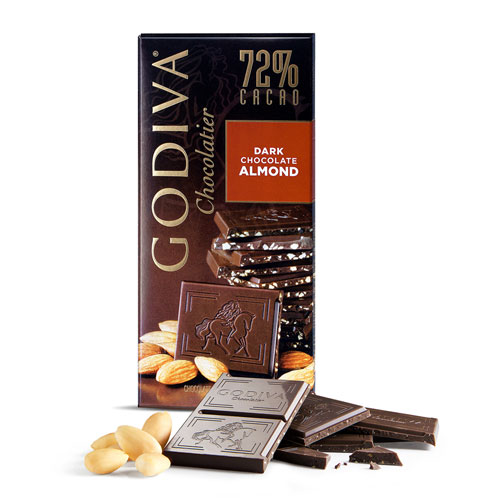 Шоколад темный 72% (миндаль) GODIVA, 100 гр