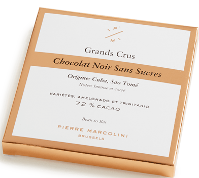 Шоколад без сахара плиточный, темный Sugar-free dark chocolate tablet PIERRE MARCOLINI, 70гр