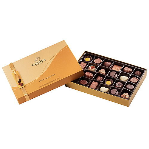 Шоколадные конфеты Godiva New Gold Collection: Gold Rigid Box 25шт GODIVA