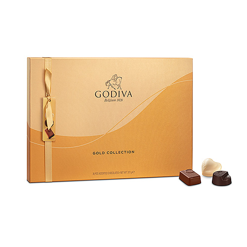 Шоколадные конфеты Godiva New Gold Collection: Gold Rigid Box 35шт GODIVA