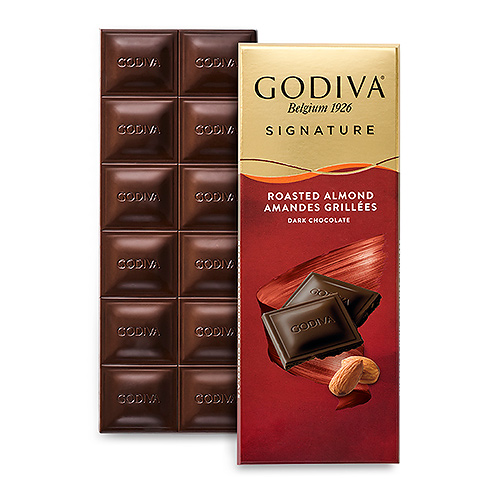 Шоколад темный (жареный миндаль) Godiva Signature Tablet: Dark Roasted Almonds GODIVA, 90 гр