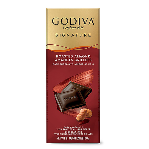 Шоколад темный (жареный миндаль) Godiva Signature Tablet: Dark Roasted Almonds GODIVA, 90 гр