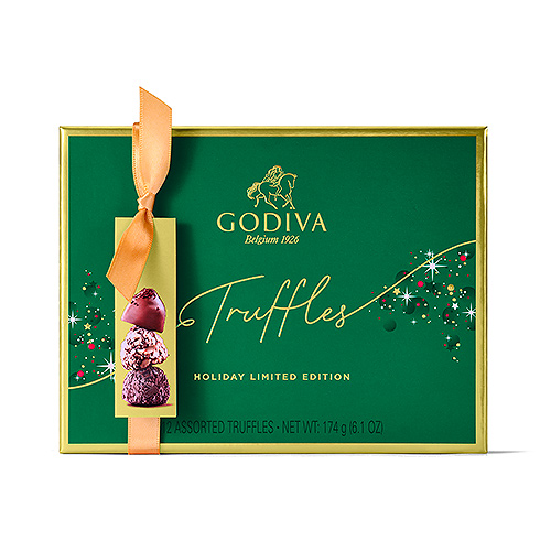 Шоколадные конфеты трюфели Godiva Christmas Truffles 12шт GODIVA, 174г
