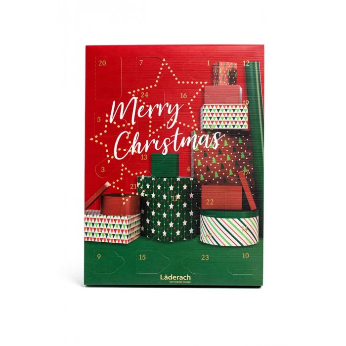 Шоколадные конфеты пралине Advent Calendar Classic Merry Christmas 24шт LADERACH, 310г