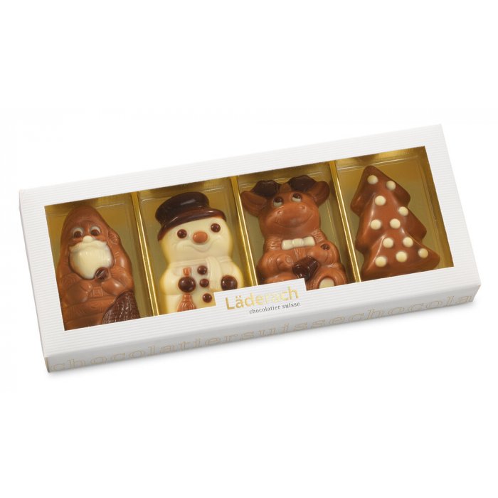 Шоколадные конфеты Christmasfigures Milkchocolat 4шт LADERACH, 80г