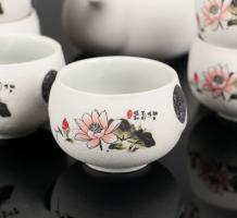 Набор для чайной церемонии Нежный цветок, 7 предметов: чайник 180мл, 6 чашек 70мл_1