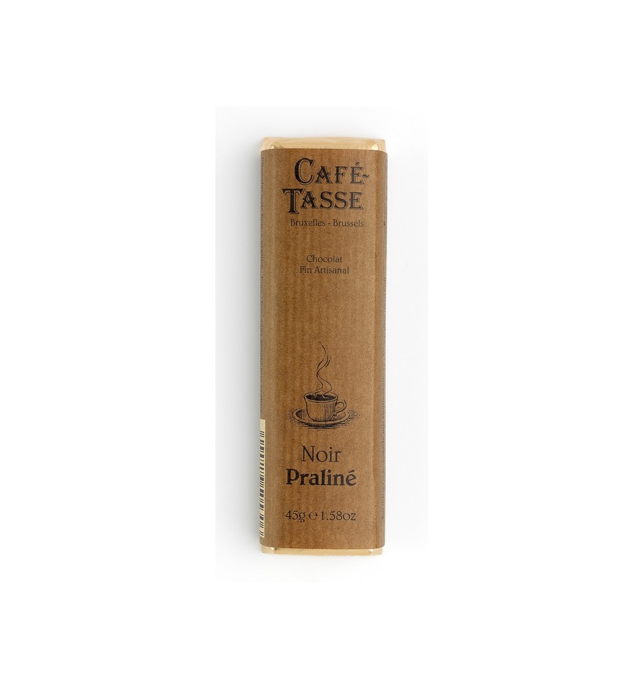 Шоколад темный (лесной орех) Dark chocolate bar filled with Hazelnut praline CAFE-TASSE, 45г