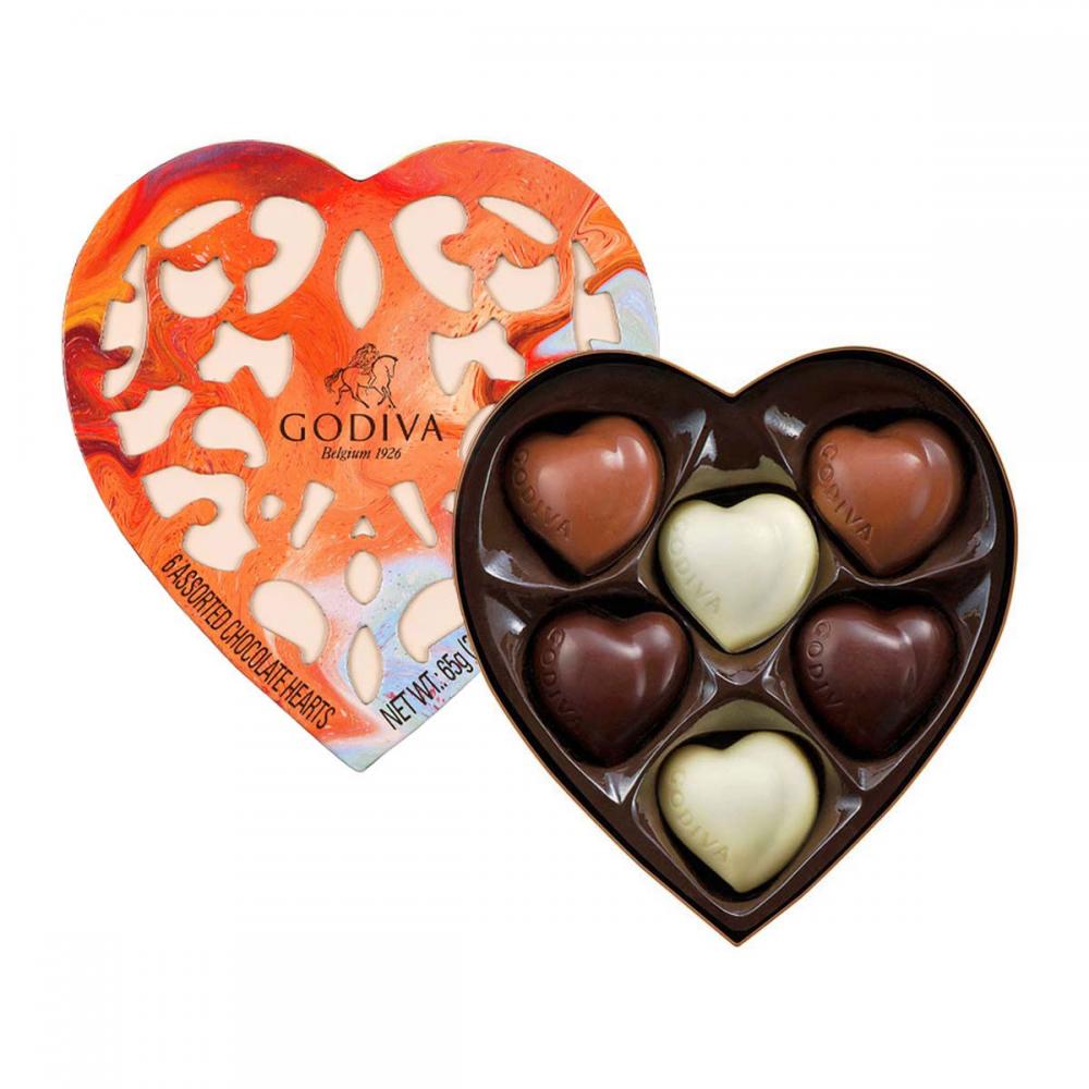 Шоколадные конфеты Godiva Coeur Iconique Marble Edition 6шт GODIVA, 65г