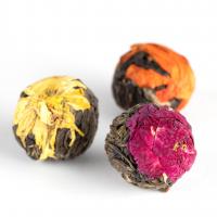 Подарочный набор зеленого связанного чая (скрученный с цветами) в коробке, 18шт, 180-200г_2