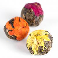 Подарочный набор зеленого связанного чая (скрученный с цветами) в коробке, 18шт, 180-200г_1