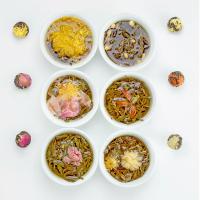 Подарочный набор зеленого связанного чая (скрученный с цветами) в коробке, 18шт, 180-200г_6