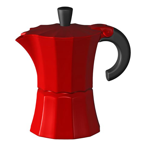 Гейзерная кофеварка Morosina красная, 150 мл (на 3 чашки)