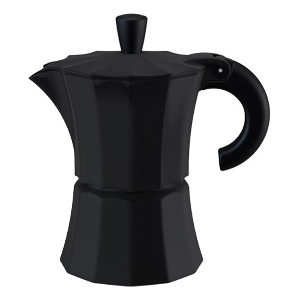 Гейзерная кофеварка Morosina чёрная, 150 мл (на 3 чашки)